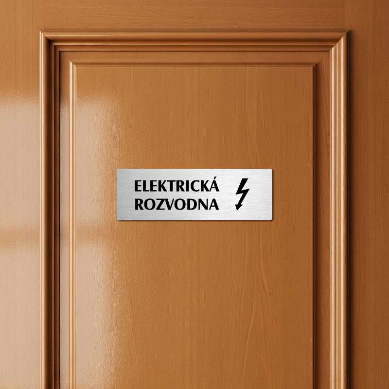 Elektrická rozvodna, 240x79mm, zlatá popiska s okrasným rámečkem  